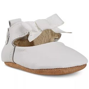 EUC Robeez Baby Girls Adeline Ankle-Strap Shoes White leather 12-18 months